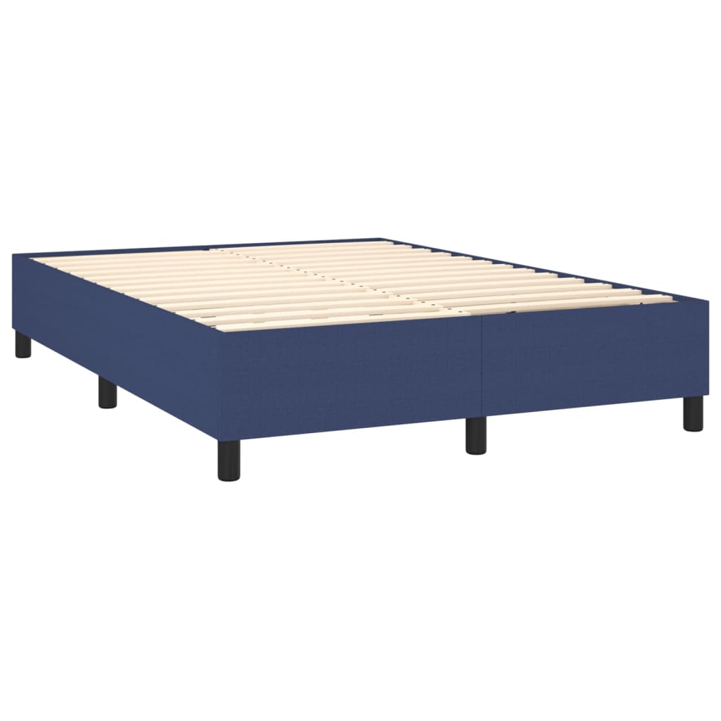 Letto a Molle con Materasso e LED Blu 140x190 cm in Tessuto | homemem39