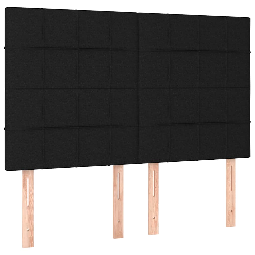 Letto a Molle con Materasso e LED Nero 140x200 cm in Tessuto | homemem39