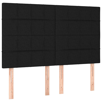 Letto a Molle con Materasso e LED Nero 140x200 cm in Tessuto | homemem39