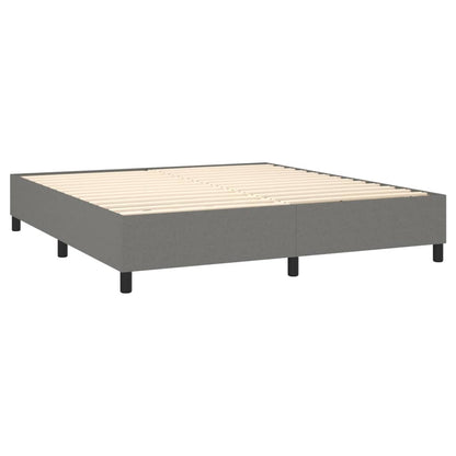 Letto a Molle Materasso e LED Grigio Scuro 180x200cm in Tessuto | homemem39