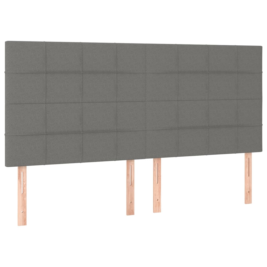 Letto a Molle Materasso e LED Grigio Scuro 180x200cm in Tessuto | homemem39