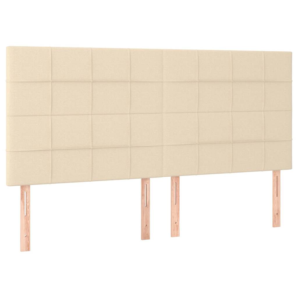 Letto a Molle con Materasso e LED Crema 180x200 cm in Tessuto