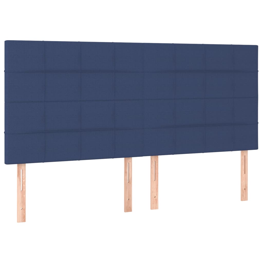 Letto a Molle con Materasso e LED Blu 180x200 cm in Tessuto | homemem39