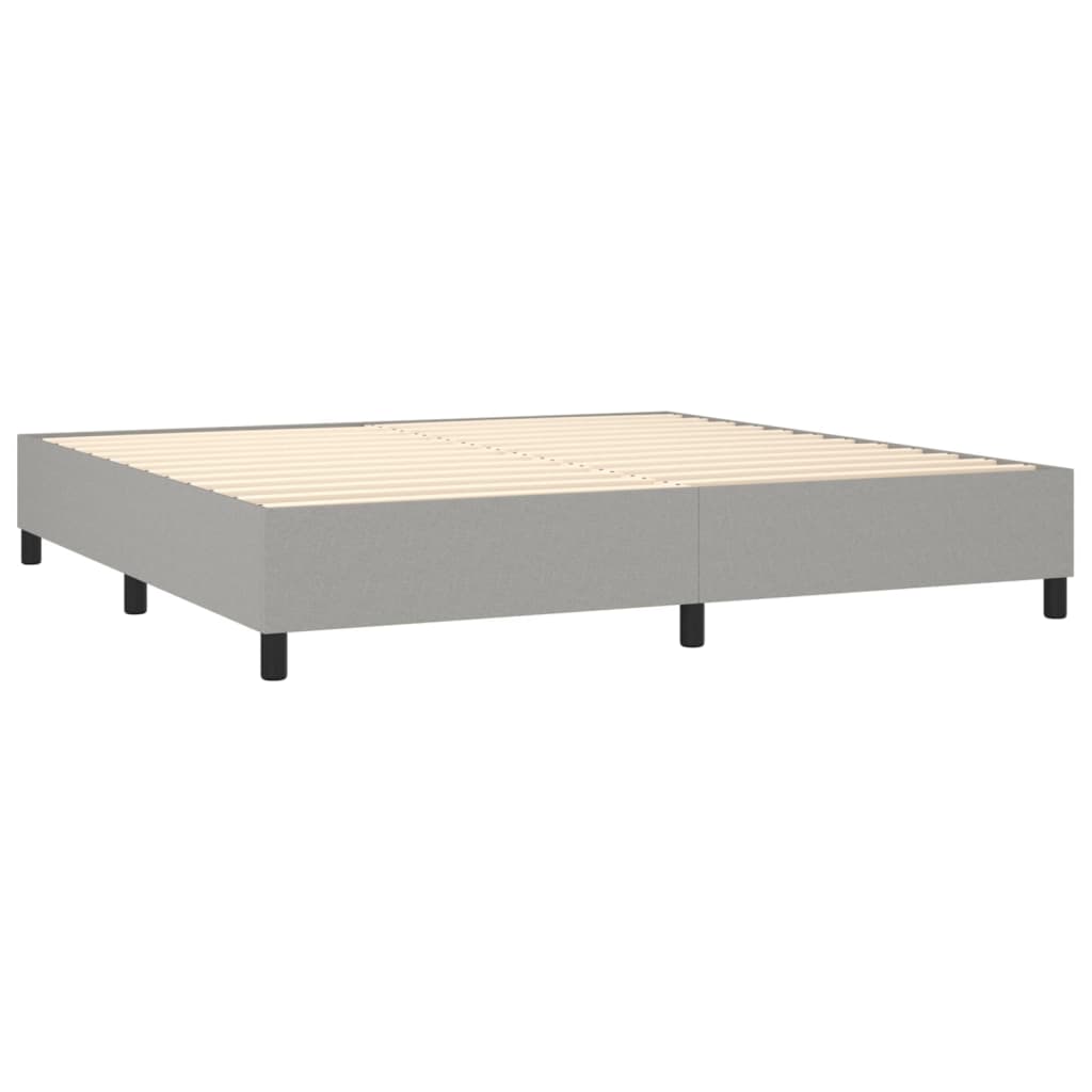 Letto a Molle Materasso e LED Grigio Chiaro 200x200 cm Tessuto | homemem39
