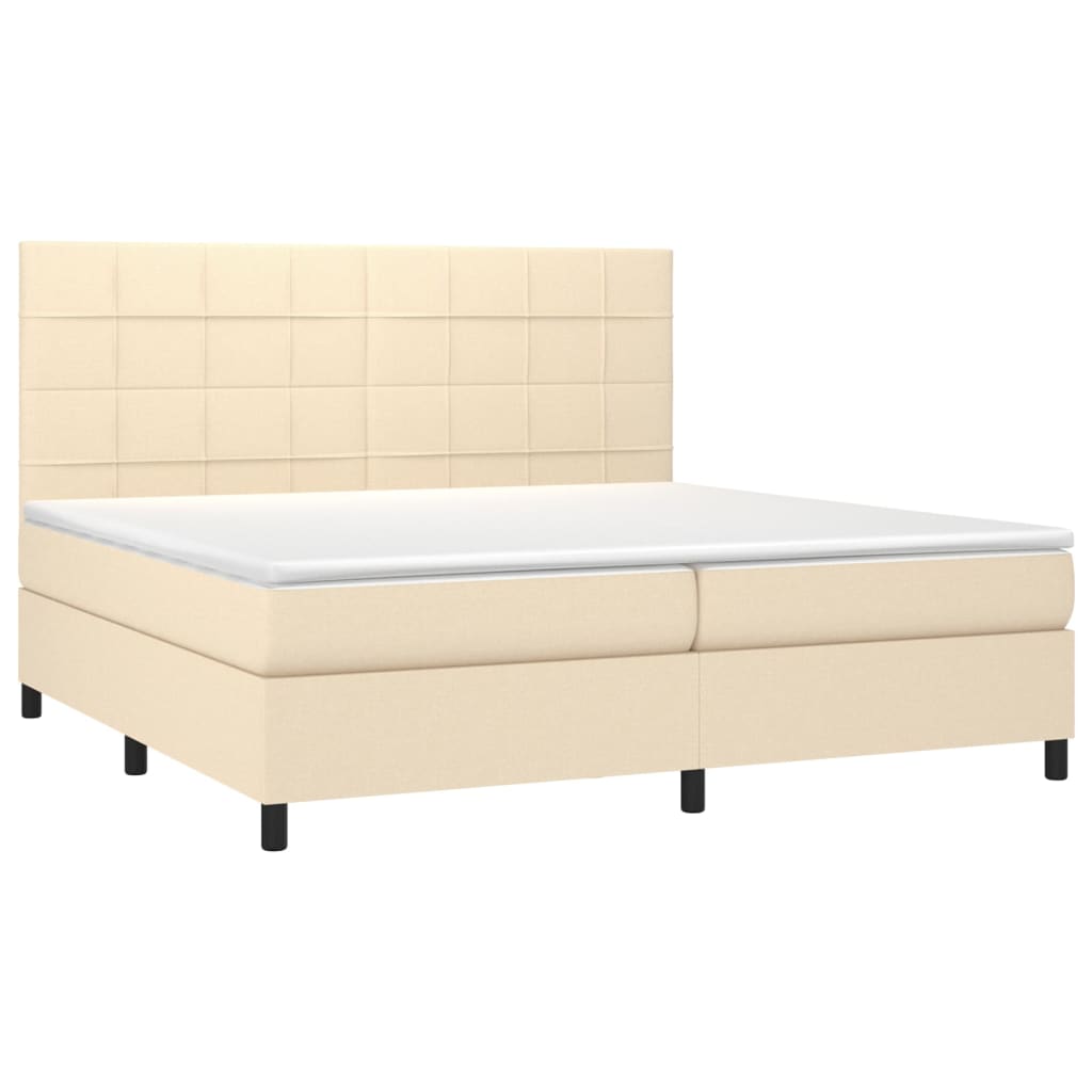 Letto a Molle Materasso e LED bianco 200x200cm in Tessuto - homemem39