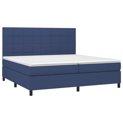 Letto a Molle Materasso e LED Blu 200x200cm in Tessuto - homemem39