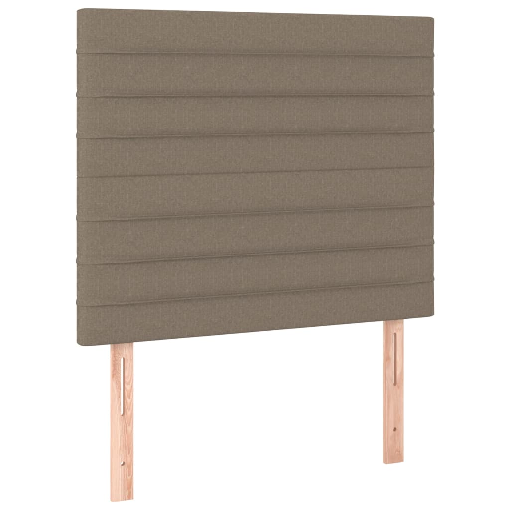 Letto a Molle con Materasso e LED Tortora 120x200cm in Tessuto | homemem39