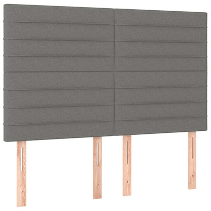 Letto a Molle Materasso e LED Grigio Scuro 140x190cm in Tessuto