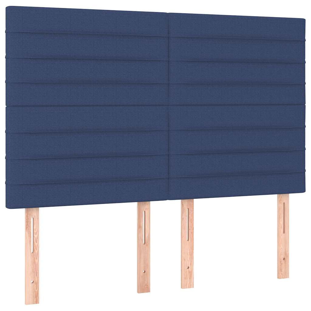 Letto a Molle con Materasso e LED Blu 140x190 cm in Tessuto