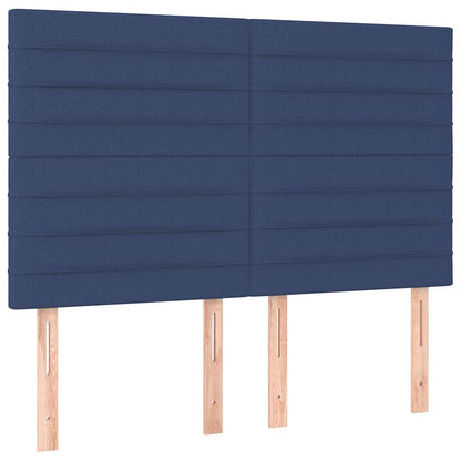 Letto a Molle con Materasso e LED Blu 140x190 cm in Tessuto