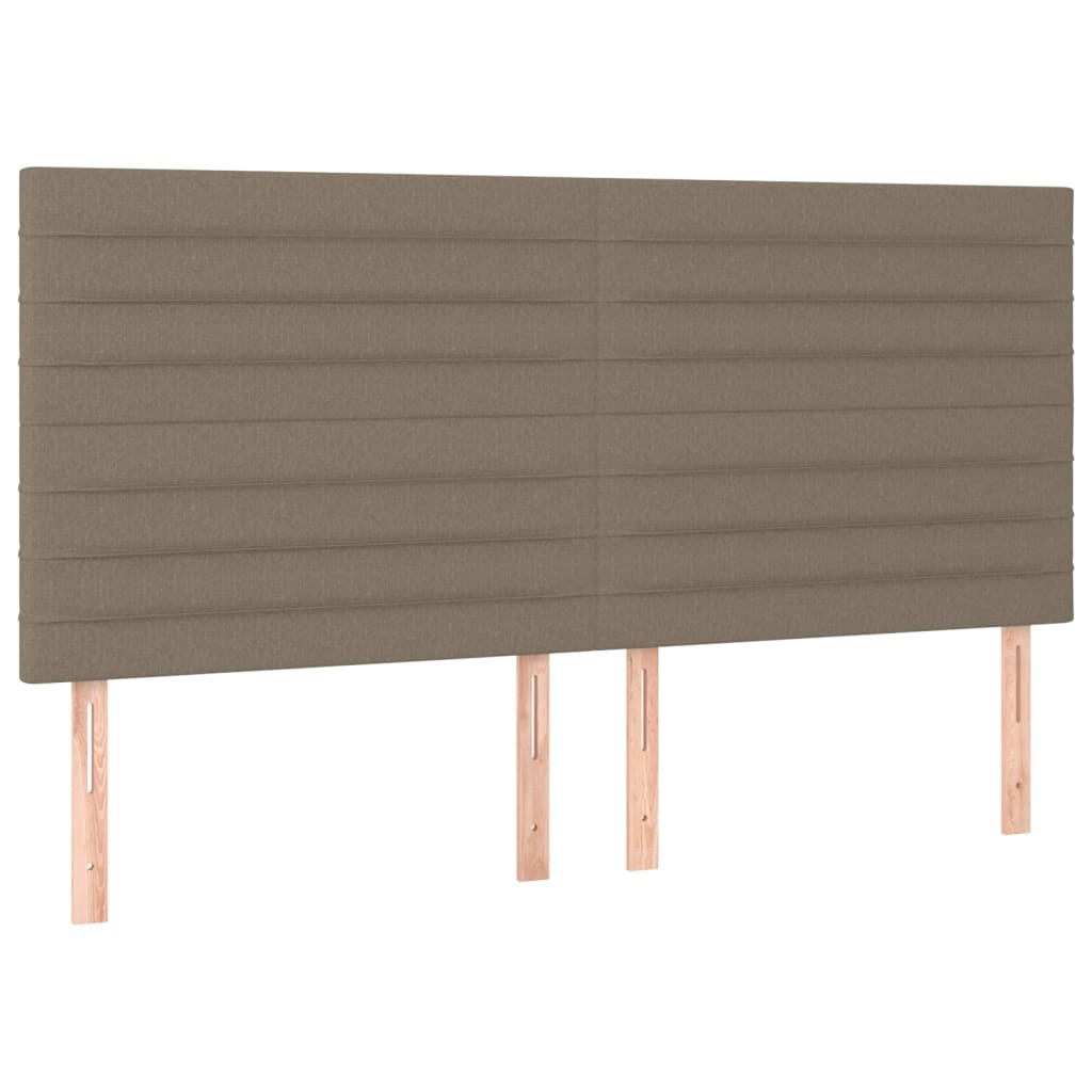 Letto a Molle con Materasso e LED Tortora 160x200 cm in Tessuto | homemem39