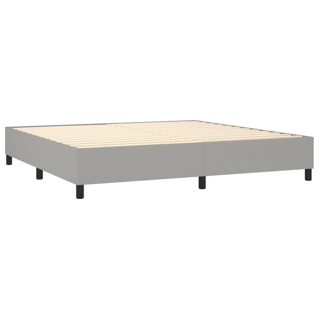 Letto a Molle Materasso e LED Grigio Chiaro 200x200 cm Tessuto - homemem39