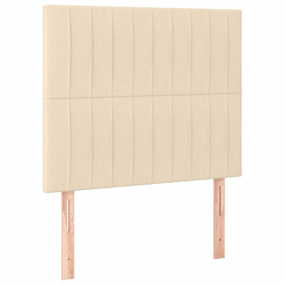 Letto a Molle con Materasso e LED Crema 90x200 cm in Tessuto | homemem39