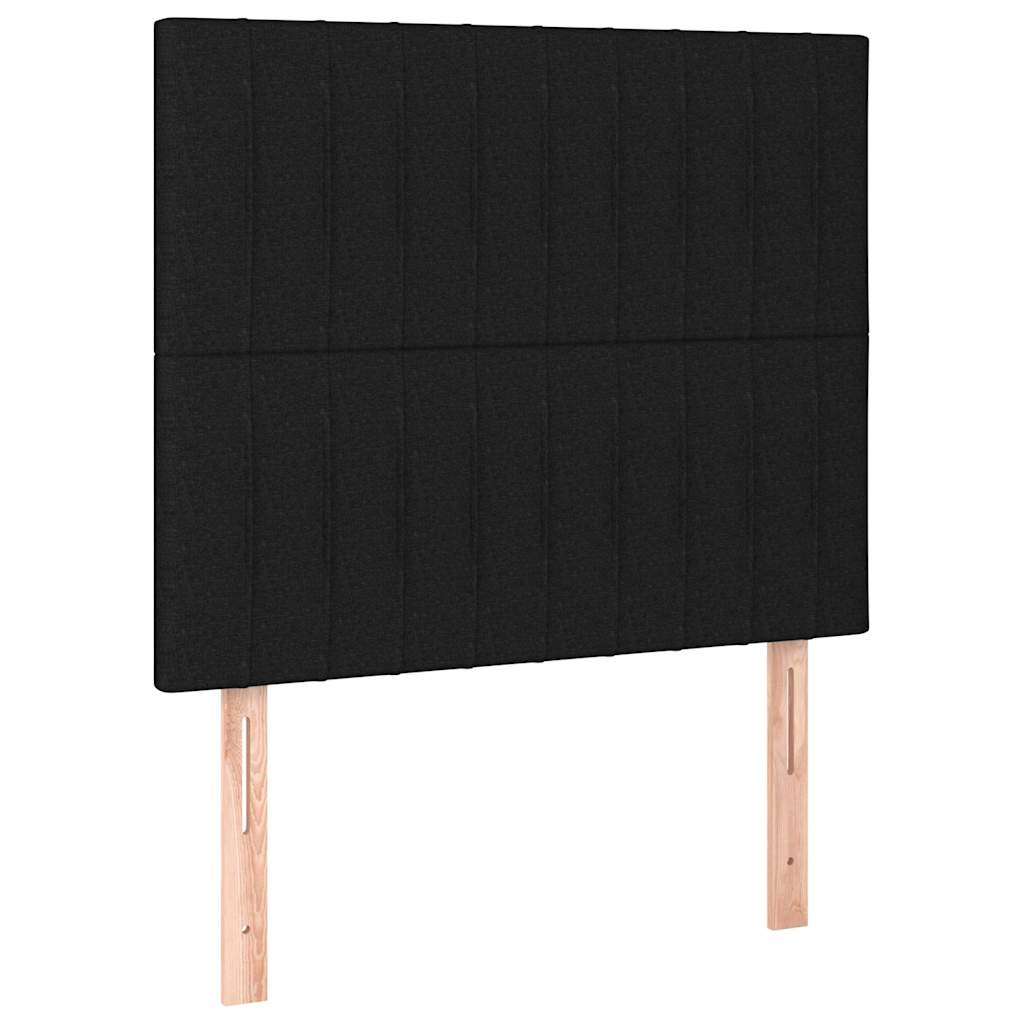 Letto a Molle con Materasso e LED Nero 100x200 cm in Tessuto