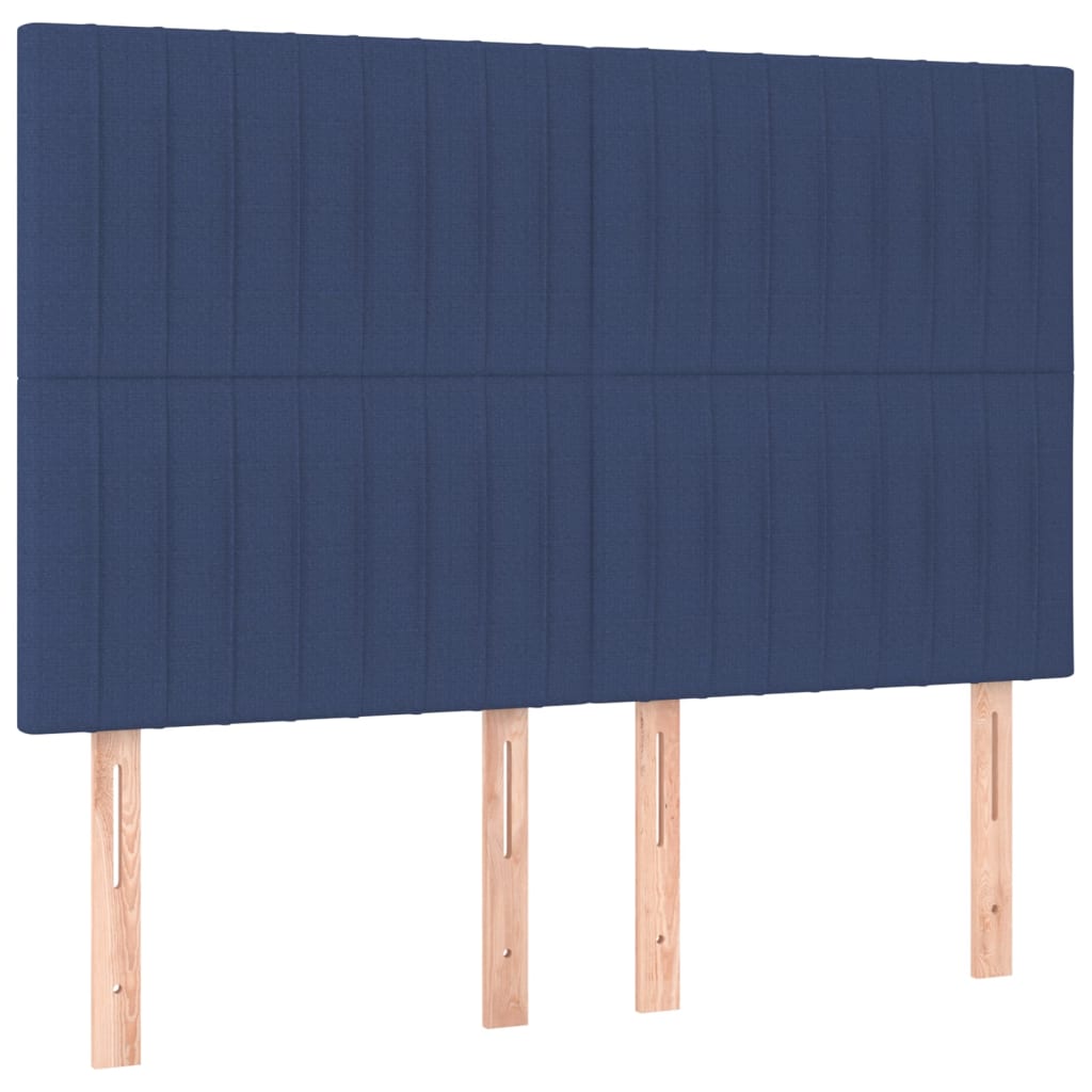 Letto a Molle con Materasso e LED Blu 140x200 cm in Tessuto - homemem39