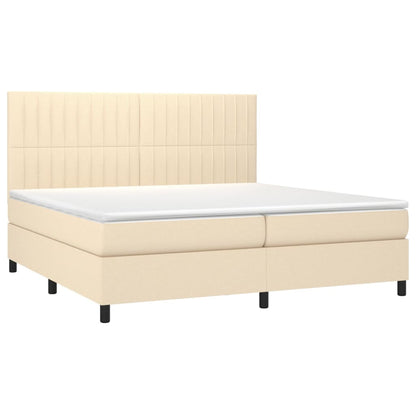 Letto a Molle Materasso e LED bianco 200x200cm in Tessuto - homemem39
