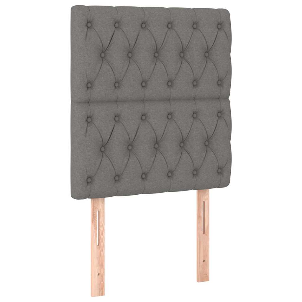 Letto a Molle Materasso e LED Grigio Scuro 80x200 cm in Tessuto