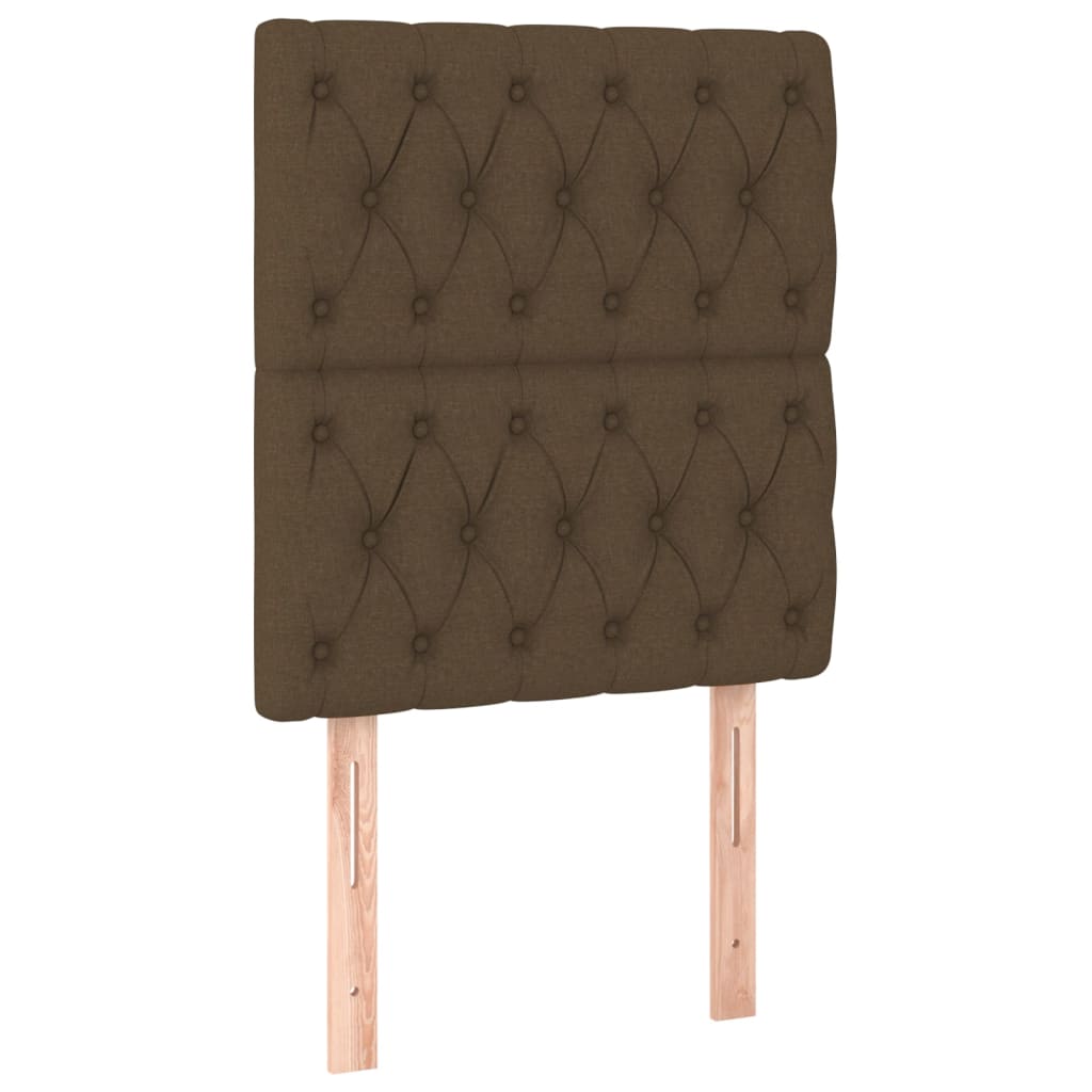 Letto a Molle Materasso e LED Marrone Scuro 80x200cm in Tessuto - homemem39