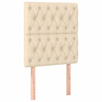 Letto a Molle con Materasso e LED Crema 80x200 cm in Tessuto