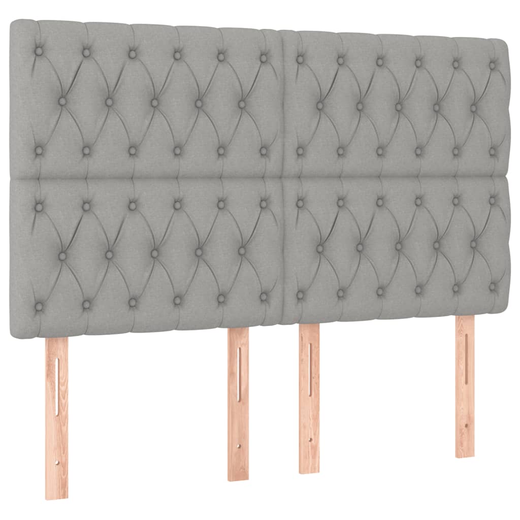 Letto a Molle Materasso e LED Grigio Chiaro 140x190 cm Tessuto | homemem39