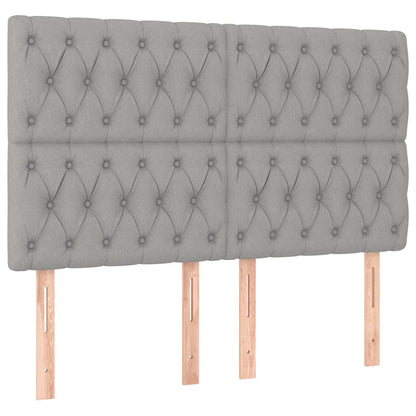 Letto a Molle Materasso e LED Grigio Chiaro 140x190 cm Tessuto | homemem39