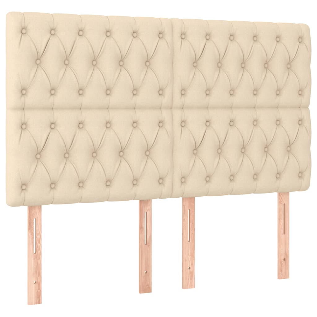 Letto a Molle con Materasso e LED Crema 140x190 cm in Tessuto | homemem39