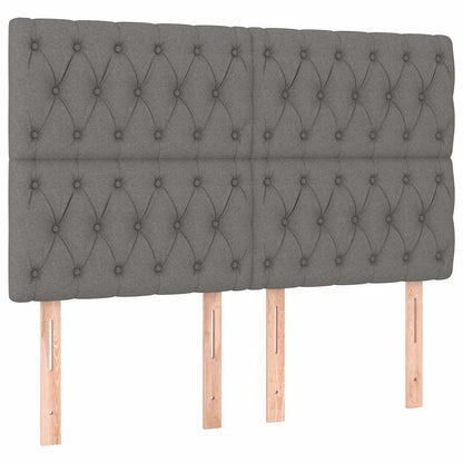 Letto a Molle Materasso e LED Grigio Scuro 160x200cm in Tessuto