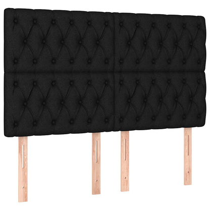 Letto a Molle con Materasso e LED Nero 160x200 cm in Tessuto | homemem39