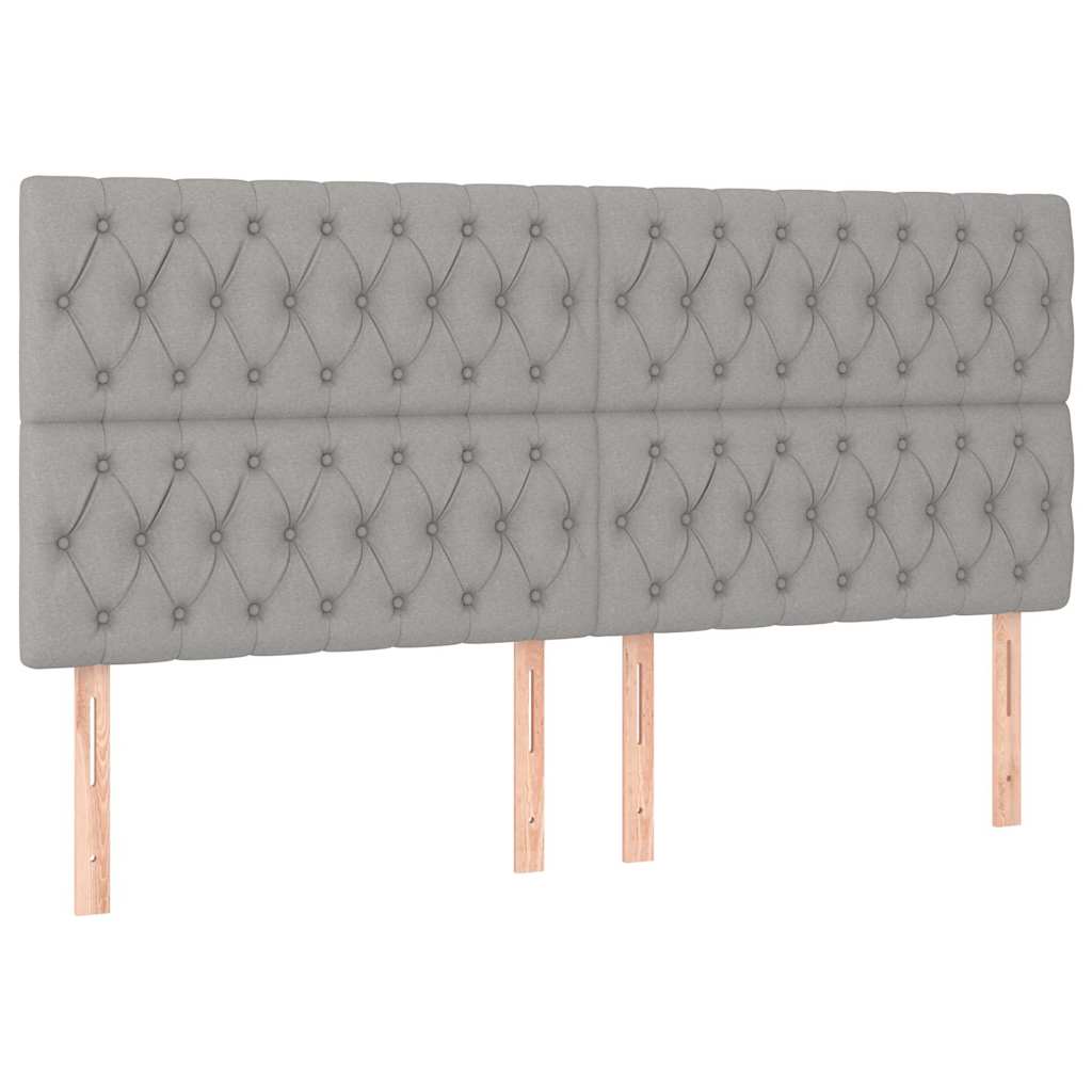 Letto a Molle Materasso e LED Grigio Chiaro 180x200 cm Tessuto