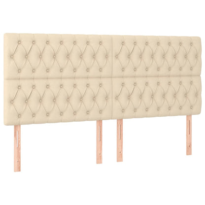 Letto a Molle con Materasso e LED Crema 180x200 cm in Tessuto | homemem39