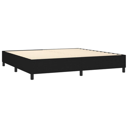 Letto a Molle Materasso e LED Nero 200x200cm in Tessuto - homemem39