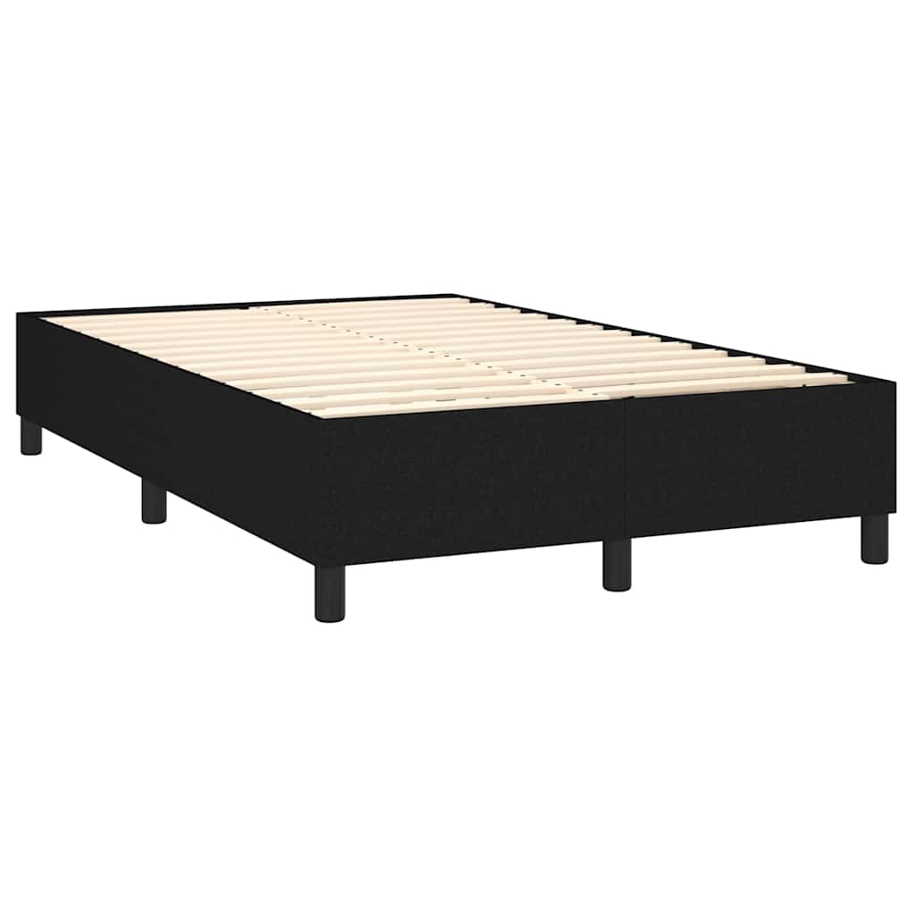 Letto a Molle con Materasso e LED Nero 120x200cm in Tessuto