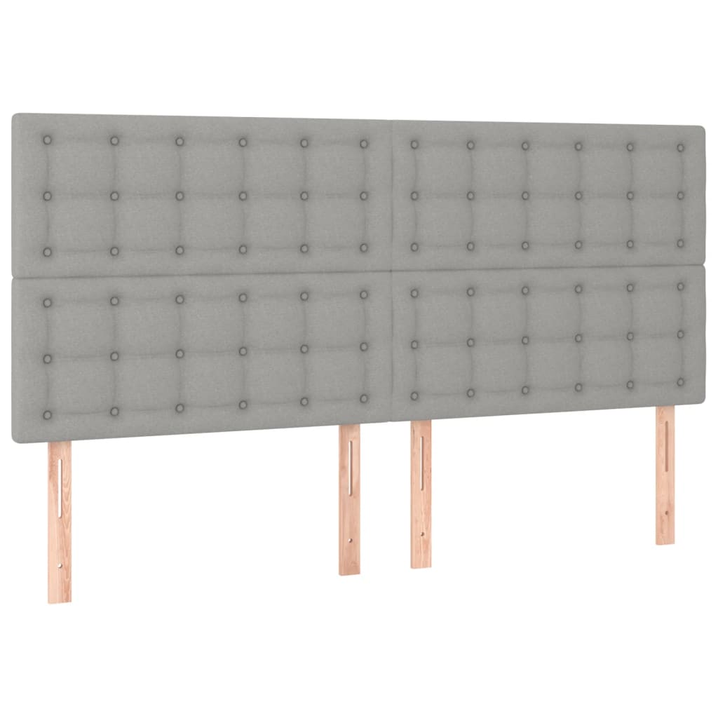 Letto a Molle Materasso e LED Grigio Chiaro 200x200 cm Tessuto - homemem39
