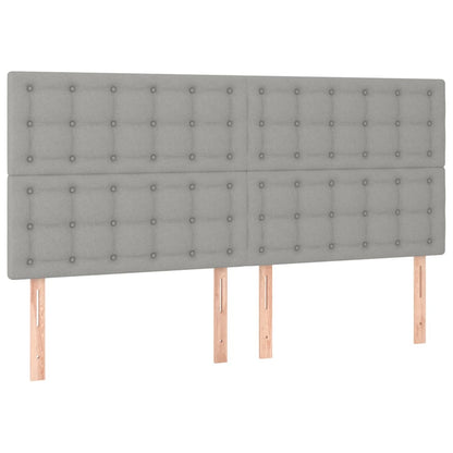 Letto a Molle Materasso e LED Grigio Chiaro 200x200 cm Tessuto - homemem39
