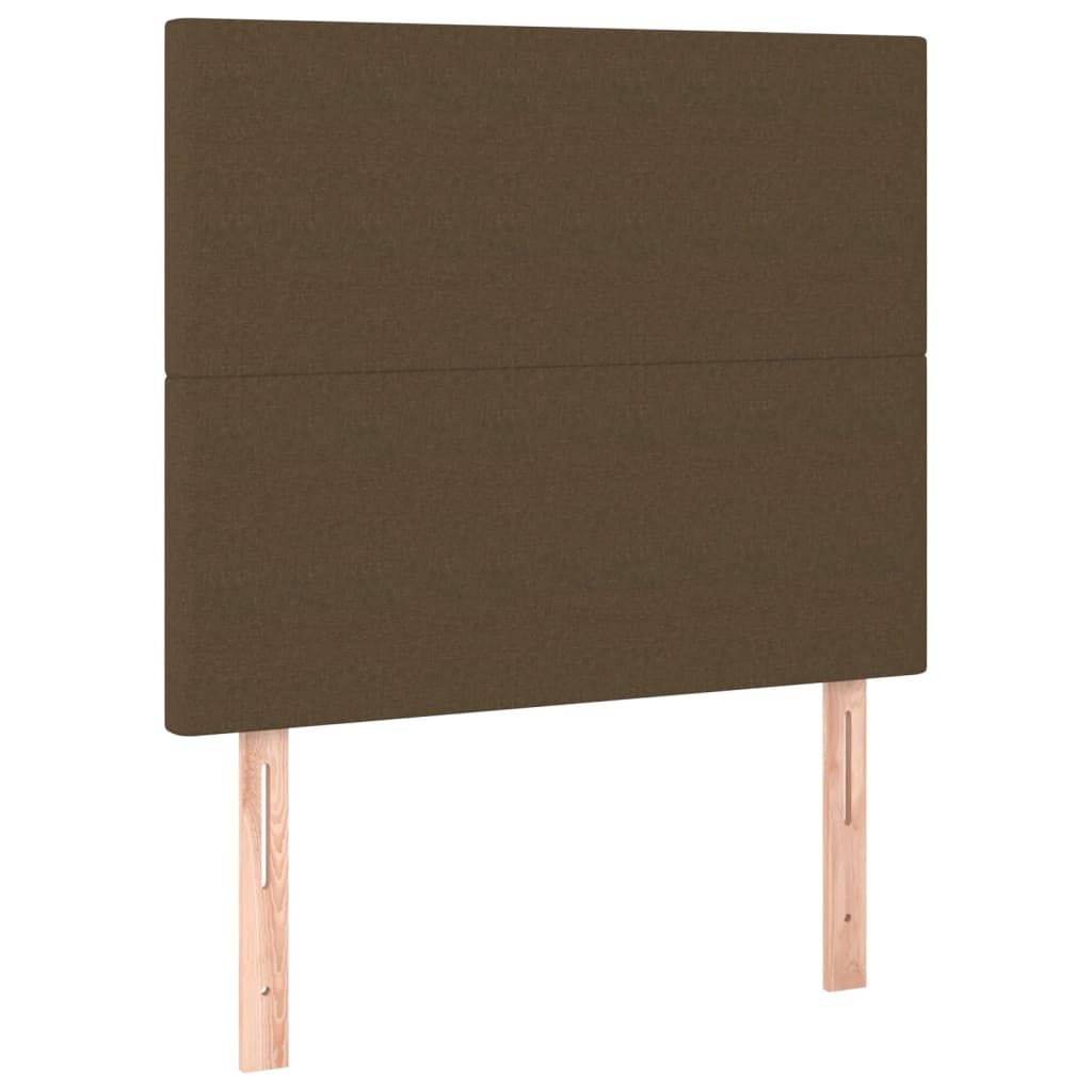 Letto a Molle Materasso e LED Marrone Scuro 80x200cm in Tessuto | homemem39