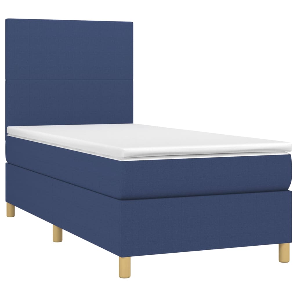 Letto a Molle con Materasso e LED Blu 80x200 cm in Tessuto | homemem39