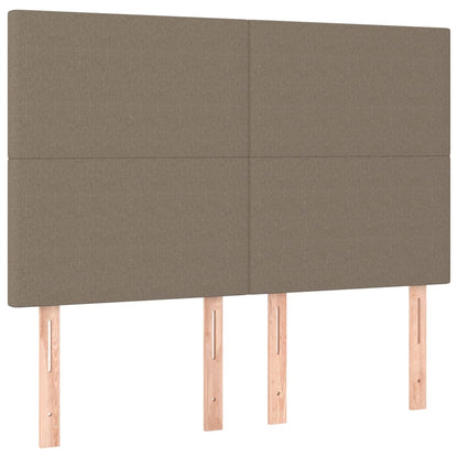 Letto a Molle con Materasso e LED Tortora 140x190 cm in Tessuto | homemem39