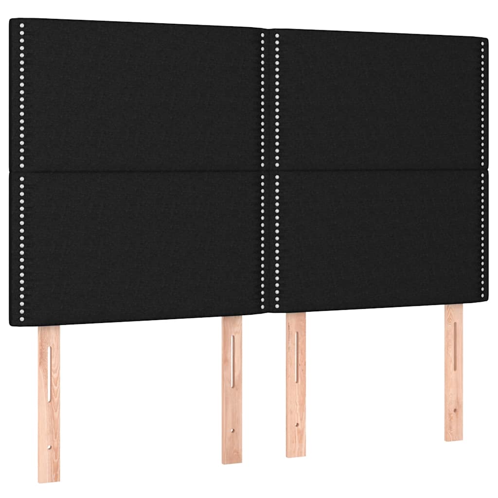 Letto a Molle con Materasso e LED Nero 140x190 cm in Tessuto | homemem39