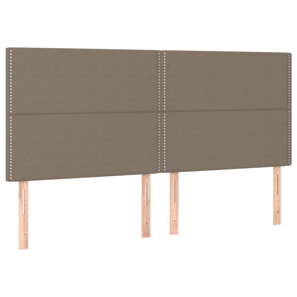 Letto a Molle con Materasso e LED Tortora 180x200 cm in Tessuto | homemem39