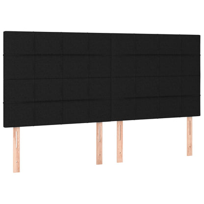Letto a Molle Materasso e LED Nero 200x200cm in Tessuto - homemem39