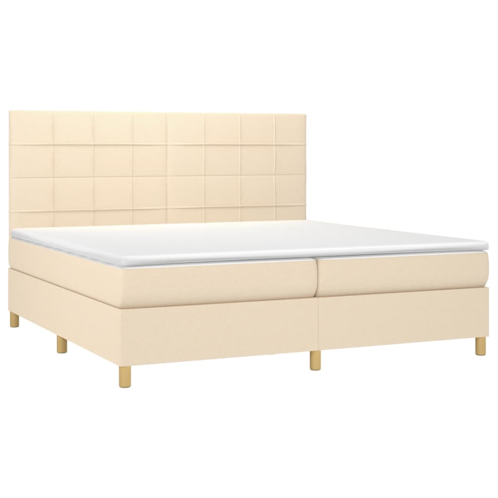 Letto a Molle Materasso e LED bianco 200x200cm in Tessuto | homemem39