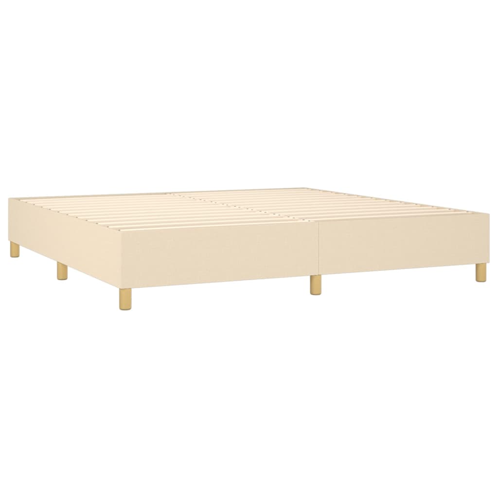 Letto a Molle Materasso e LED bianco 200x200cm in Tessuto | homemem39