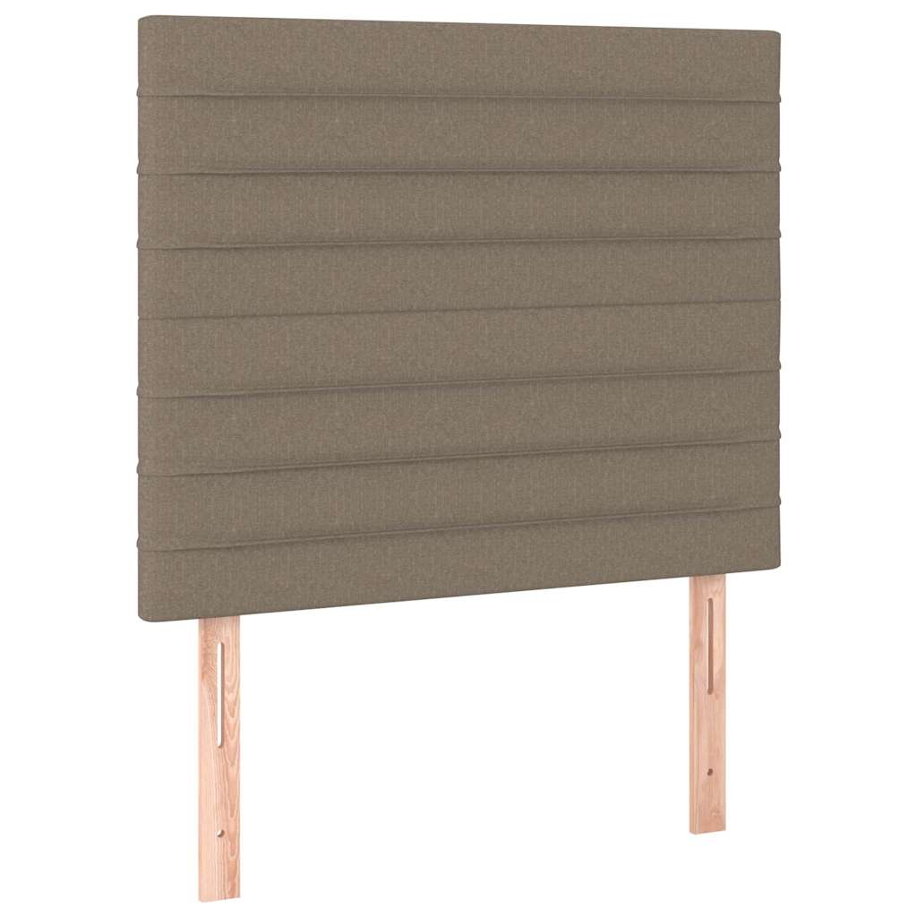 Letto a Molle con Materasso e LED Tortora 100x200cm in Tessuto