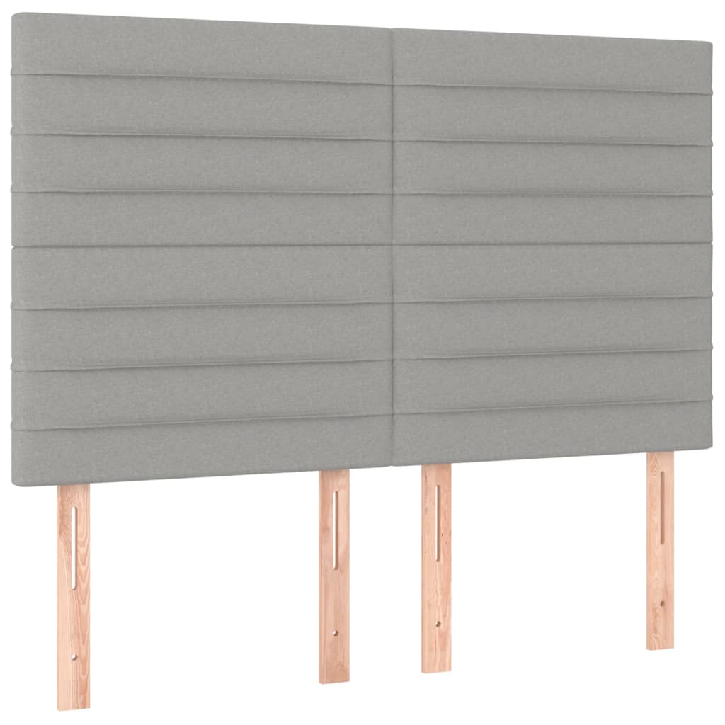 Letto a Molle Materasso e LED Grigio Chiaro 140x190 cm Tessuto | homemem39