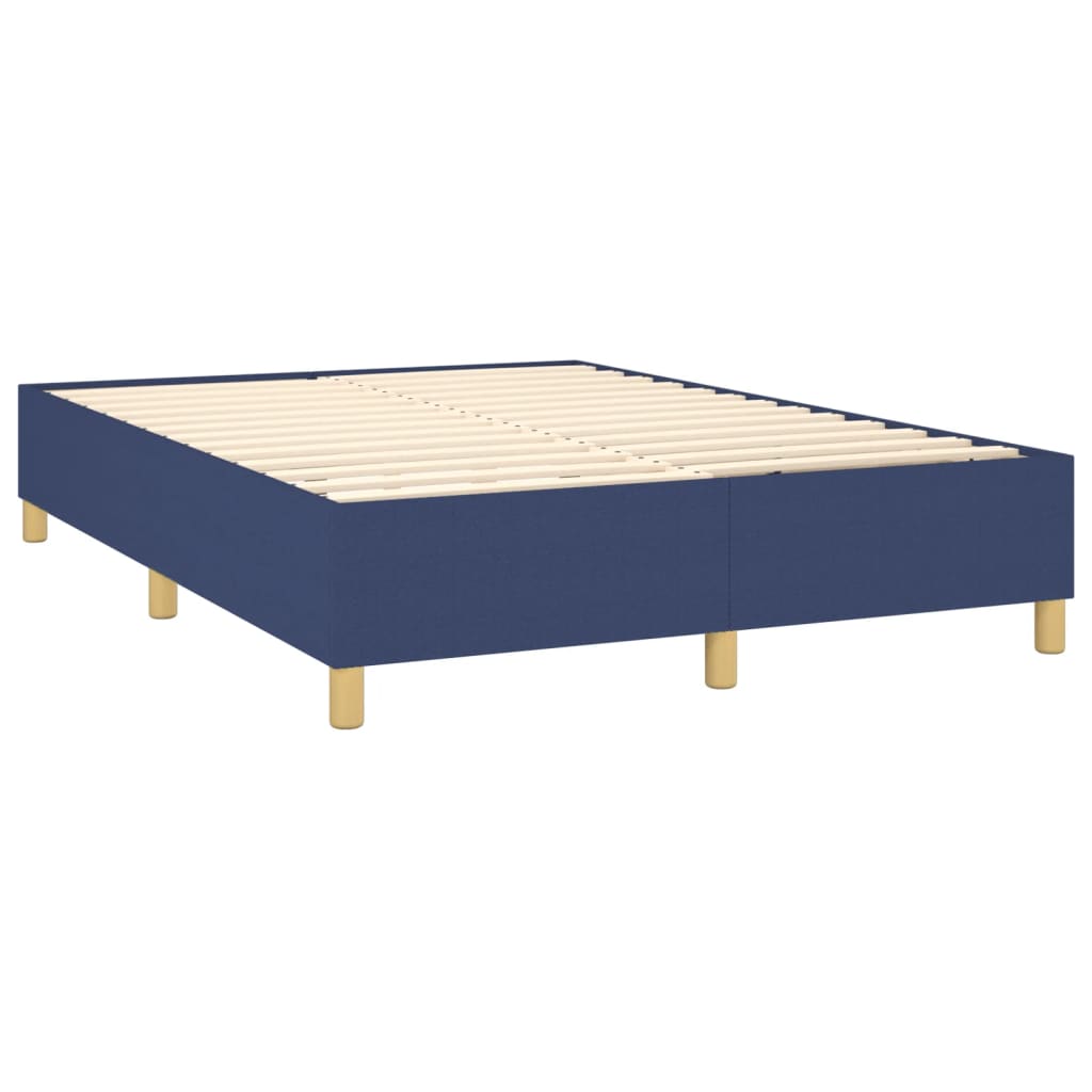 Letto a Molle con Materasso e LED Blu 140x200 cm in Tessuto | homemem39