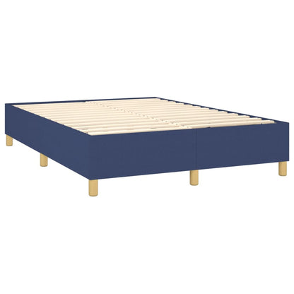 Letto a Molle con Materasso e LED Blu 140x200 cm in Tessuto | homemem39