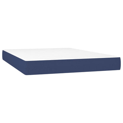 Letto a Molle con Materasso e LED Blu 140x200 cm in Tessuto | homemem39