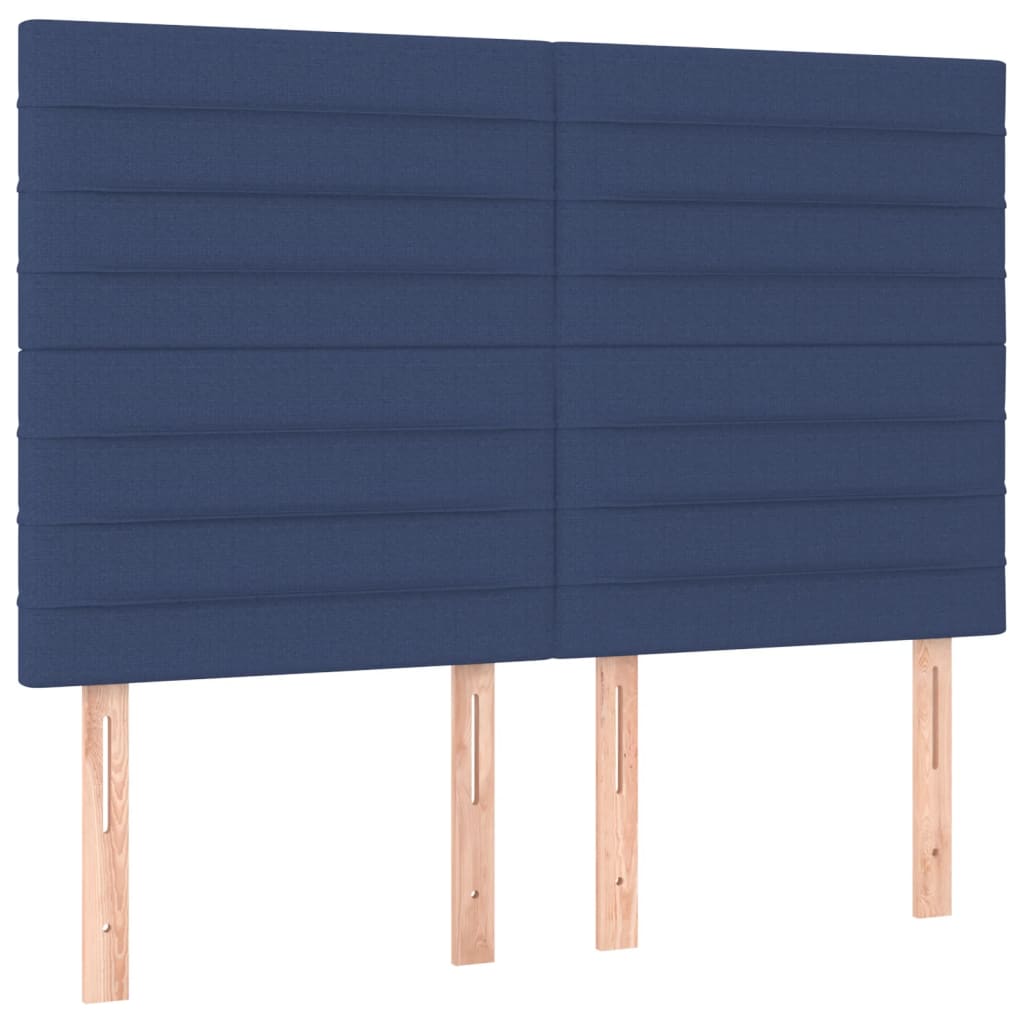 Letto a Molle con Materasso e LED Blu 140x200 cm in Tessuto | homemem39