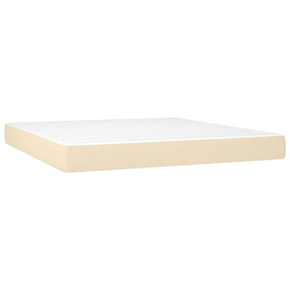 Letto a Molle con Materasso e LED Crema 160x200 cm in Tessuto | homemem39