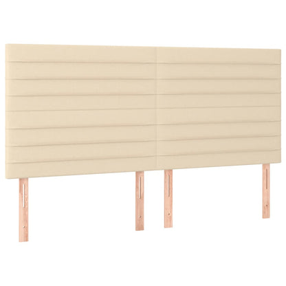 Letto a Molle con Materasso e LED Crema 160x200 cm in Tessuto | homemem39